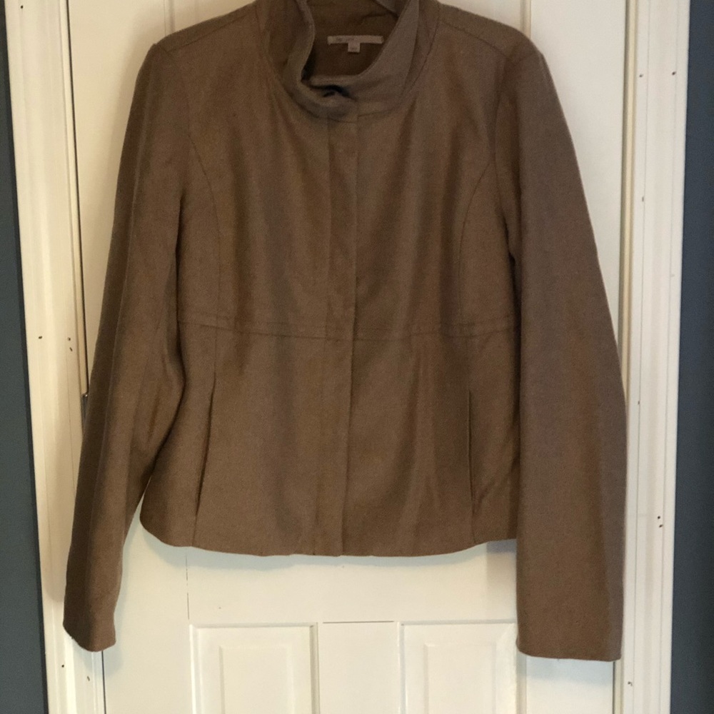 Funnel neck wool jacket